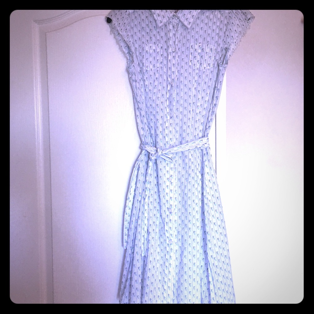 2000: Vintage Lux Cotton Dress Button Up